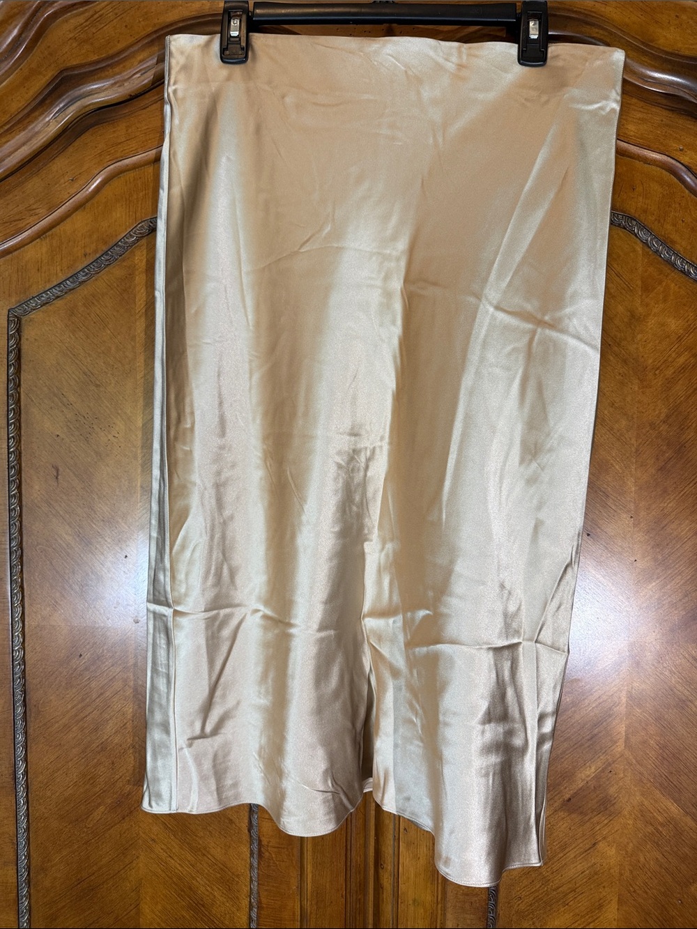 Frame Denim Satin Slip Skirt in Champagne
